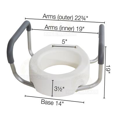 Raised Toilet Seat with Lock, Arms 300lbs, Elongated large photo 2