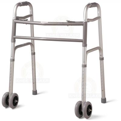 Walker-Two Button Folding, Front Wheels Bariatric 500lbs (P) large photo 1