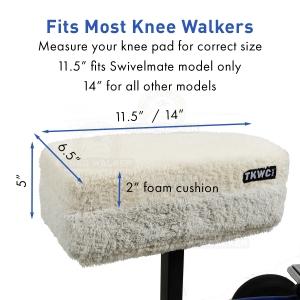 ELENKER Knee Walker Pad Cover with Detachable 1inch memory foam for cover  knee scooter cushion Improves Comfort