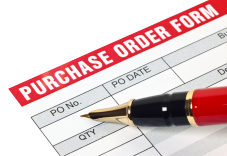 Filling out a purchase order from